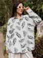 Рубашка льняная Тропик (бежево-зеленая) Б16181-1М