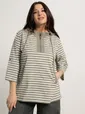 Блуза Сафари (бело-зеленая) Б15423-18М