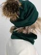 Комплект шапка с помпоном и снуд (зеленый) ШПС20-23М