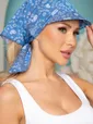 Косынка с козырьком (пейсли, голубая) КК55
