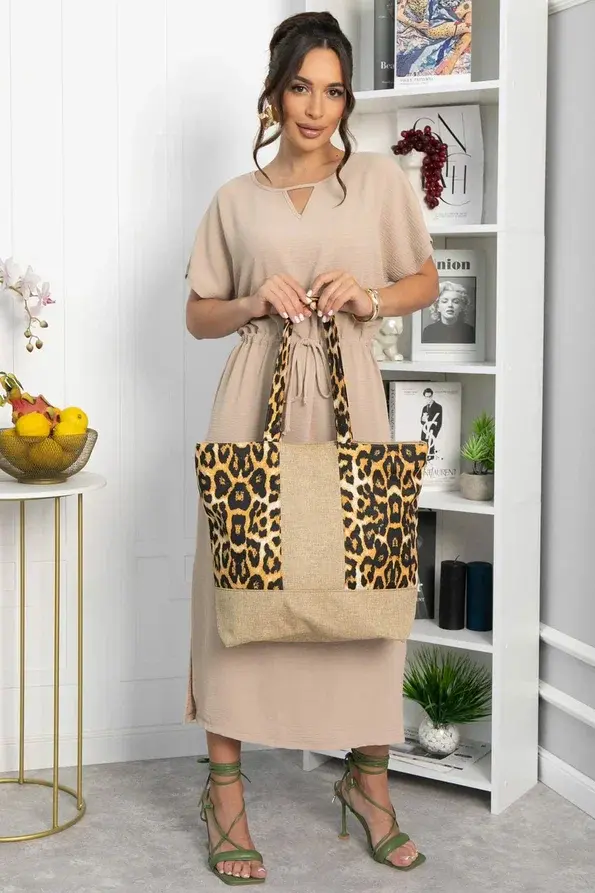 Сумка Шопер (бежевый/лео) СШ04