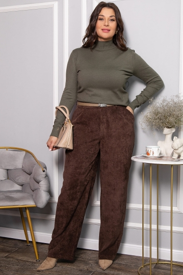 Брюки вельветовые Брауни (коричневые) Б14442-25М