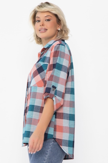 Рубашка Аланта НЬЮ (зелено-оранжевая) Б14038-18М