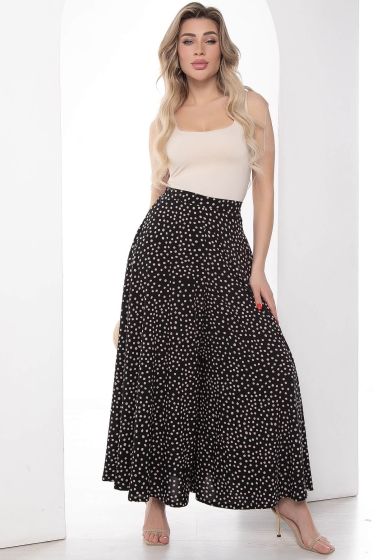 Брюки "Камелия" (черные/горох) Б9090