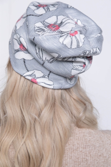 Шапка (цветы/серебро) Ш08