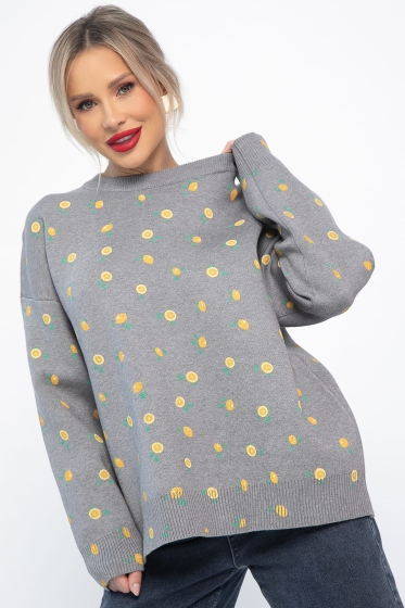 Свитер оверсайз Анита (серый) Б14759-1М