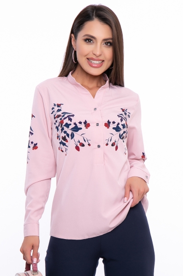 Блуза "Цветочная рапсодия" (пудра) Б2680