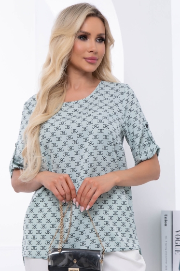 Блуза "Линия успеха" (нежная мята) Б7006