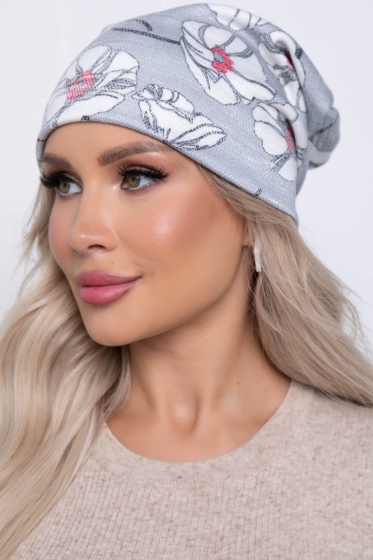 Шапка (цветы/серебро) Ш08