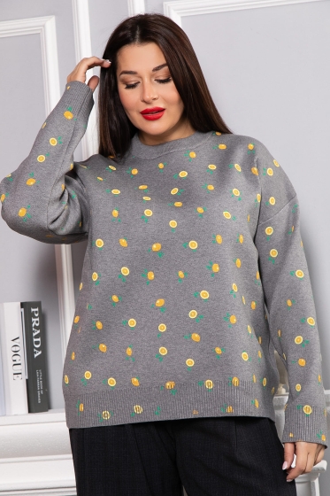 Свитер оверсайз Анита (серый) Б14759-1М