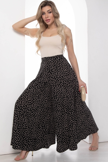 Брюки "Камелия" (черные/горох) Б9090